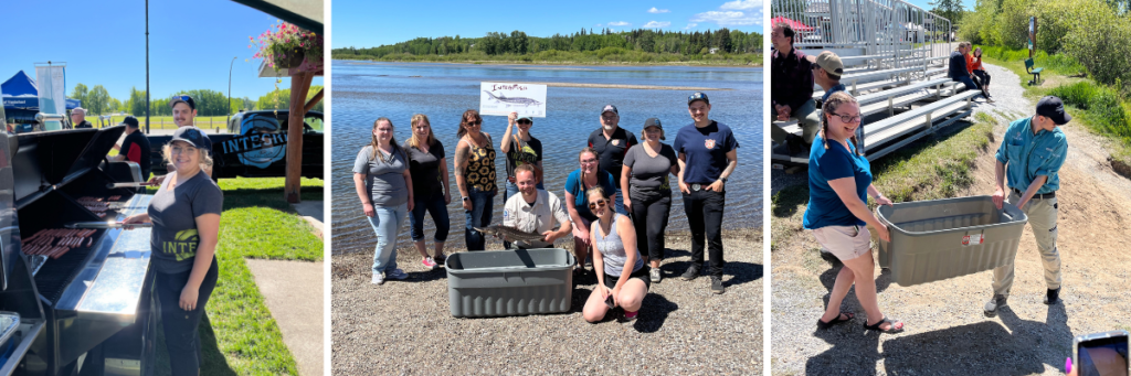 A collage of images from the 10 year Nechako White Sturgeon Juvenile Release Event